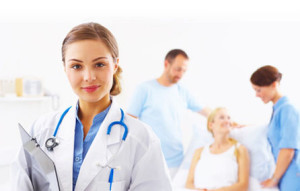 A young caring doctor